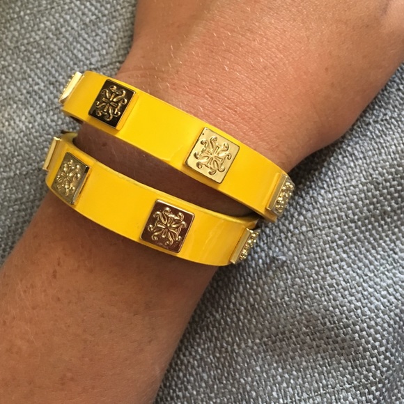 Rustic Cuff bright yellow double wrap