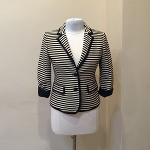Loft navy and tan stripes blazer Sz 4