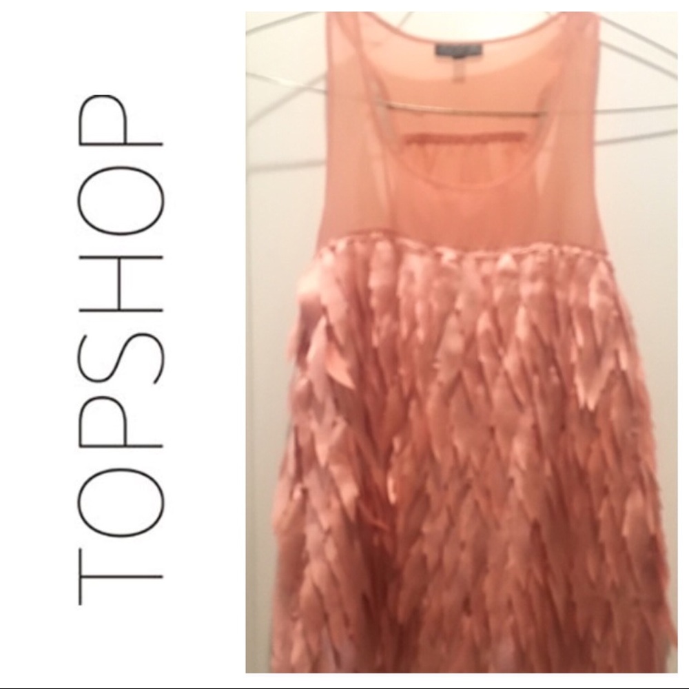 🎩Top Shop🎩 sheer tank with satin leaves