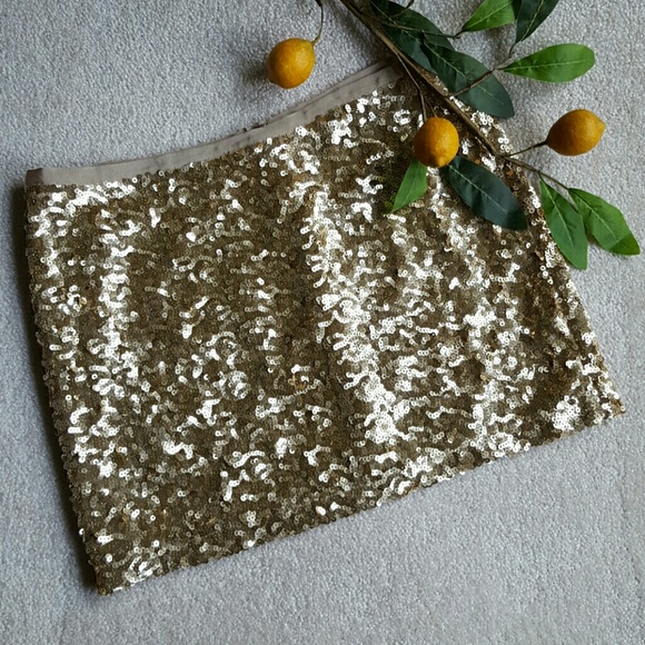 London Jean Sequin Skirt