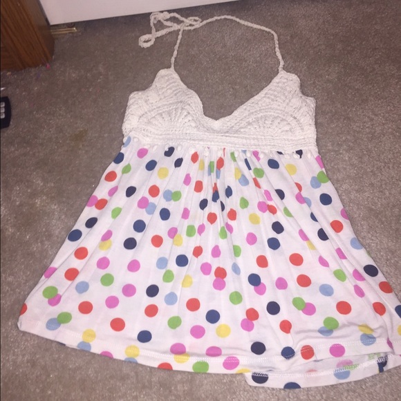 Polka dot halter top