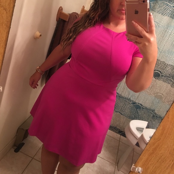 Tahari Magenta Fit & Flare Dress - Picture 1 of 4