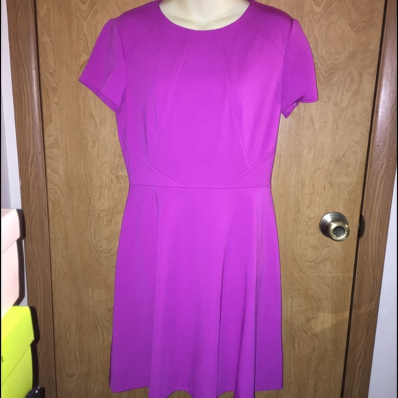 Tahari Magenta Fit & Flare Dress - Picture 3 of 4