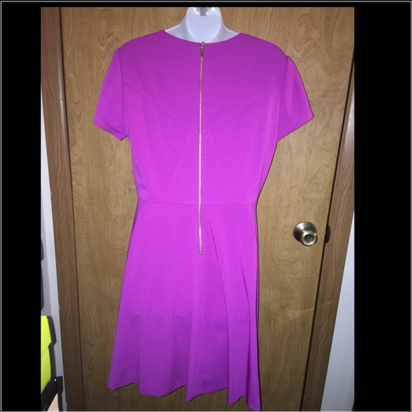 Tahari Magenta Fit & Flare Dress - Picture 4 of 4