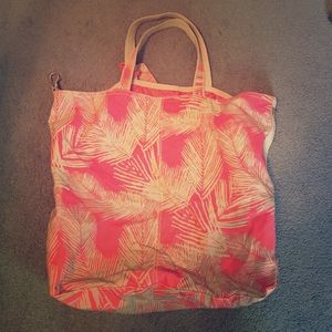 Pink and grey aerie large tote