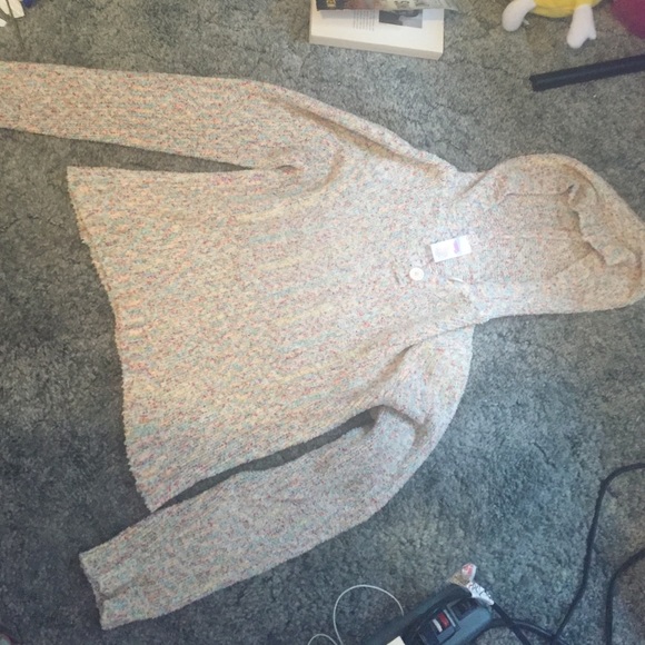 Rainbow hoodie crop sweater