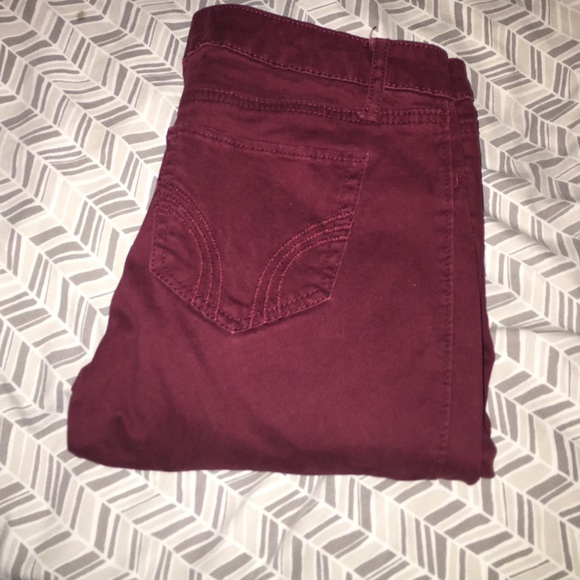 Maroon Hollister jeans