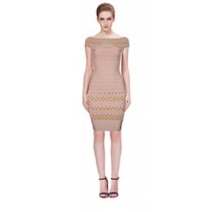 Gold studded bandage dress