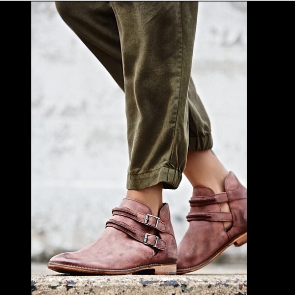 Free People taupe pink (red Braeburn Ankle Boot 36 - Picture 3 of 4