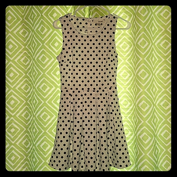 White and black polka dot dress