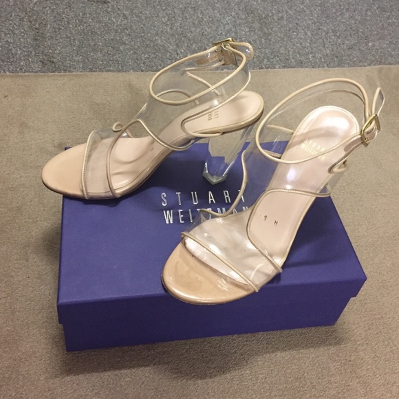 stuart weitzman lucite heels