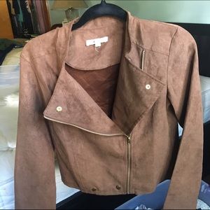 FAUX SUEDE MOTO JACKET