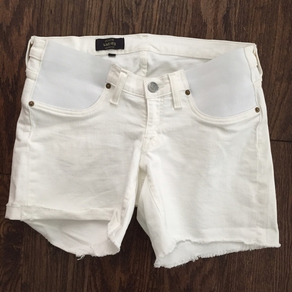 J Crew White Maternity Denim Shorts