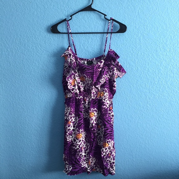 Floral Purple Flowy Dress