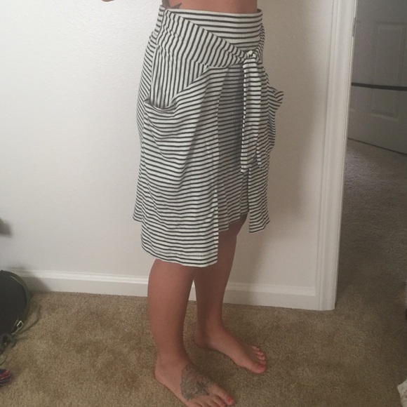 Free People Striped Tie Front Skirt