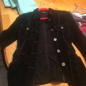French Cuff Black Jacket with buttons