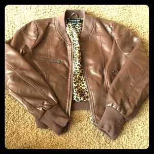 Faux leather forever 21 bomber jacket!