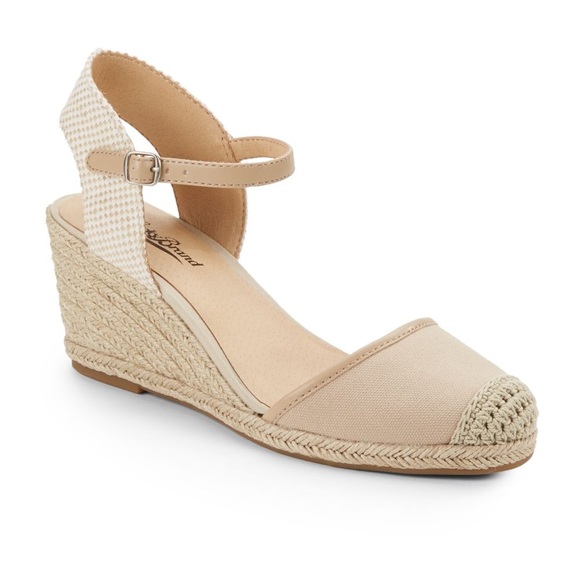 Lucky Brand Beige Kerol Espadrille Wedge Sandals