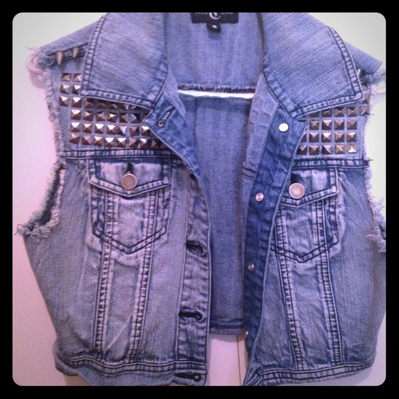 Studded Denim Vest