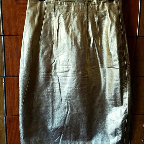 Beautiful Gold Leather Skirt