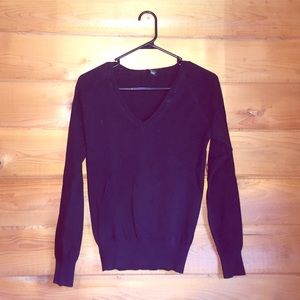 Cozy black v neck sweater