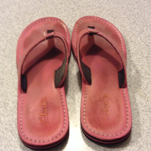Clarks leather flip flop