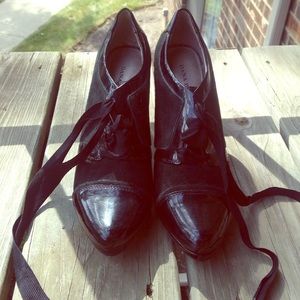 Black suede heel. Size 7