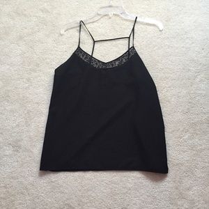 Black silk tank top