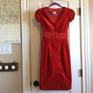 Maeve Burnt Orange Button Dress