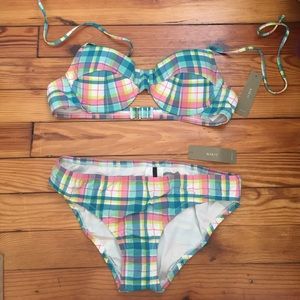 Brand new vintage plaid J. Crew bikini; never worn