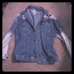Distressed denim jacket