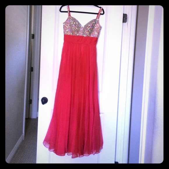 Hot pink sheer dress worn one time