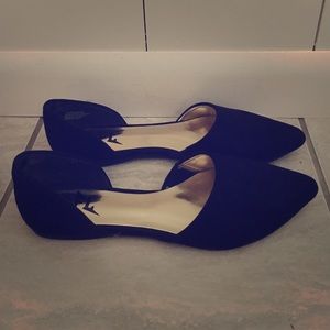 Black Suede Pointed Toe Flats