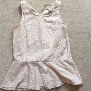 White lace peplum tank