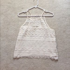 White lace tank top