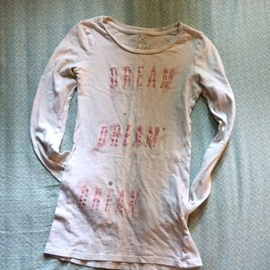 White Printed Long Sleeve Tee