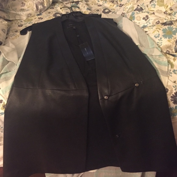 Black leather BCBG wrap dress