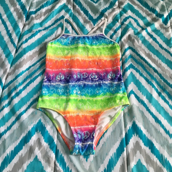 Tie Dye Rainbow Rainbow Peace Swimsuit
