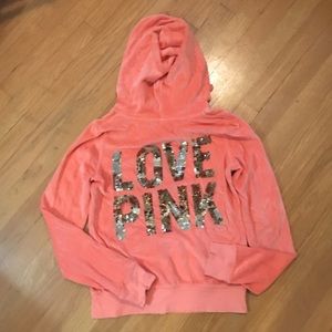 A Victoria's Secret hoodie