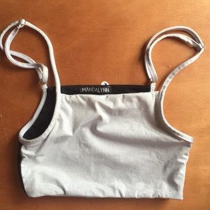 Mandalynn Swim sparkly sparkle bikini top silver