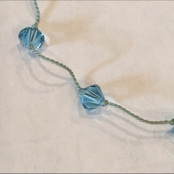 Blue bead necklace and bracelet set