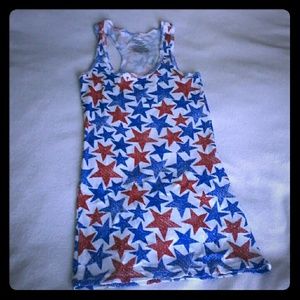 star printed tank top