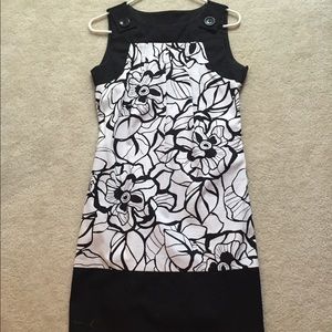 Black and white floral dress
