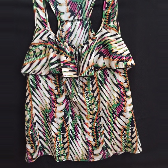 Urban Outfitters Abstract Ruffled Tank Top Blouse