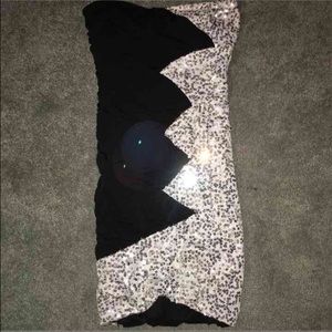 Black and white sparkly dress