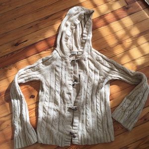 Aeropostale hooded chunky cable knit cardigan