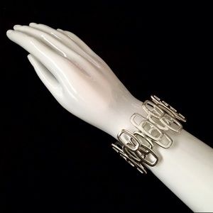 NWOT Supper Cool Silver Graphic Bracelet