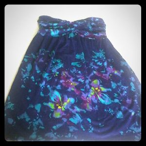 flower strapless dress