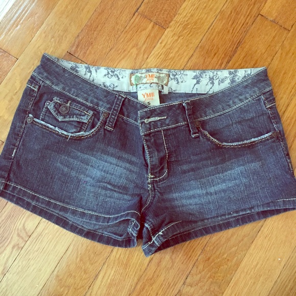 YMI dark wash denim jean shorts