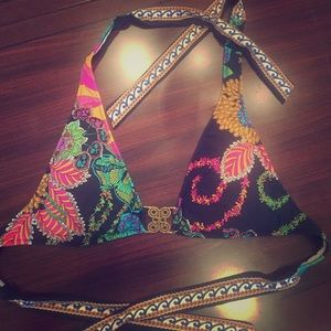 Trina Turk printed halter swim top, 12